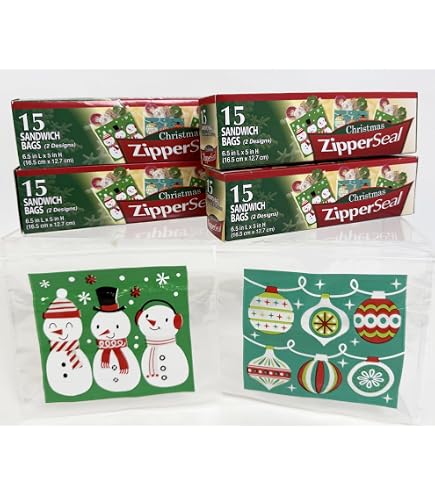 【3袋set】【新品未開封】ヒザこし☆スーパークリスマスセール開始！！ Amazon.com: Christmas Zipper Sandwich Bags, 4-Boxes (totalling 60